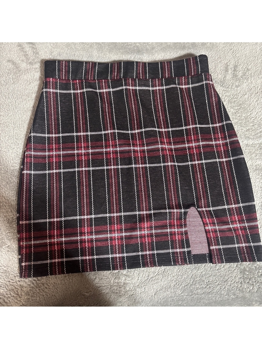 Windsor Plaid Mini Skirt with Side Slit